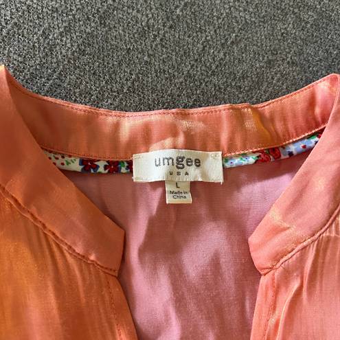 Umgee Shimmer Ruffle Blouse