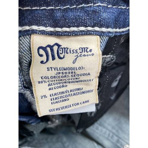 Miss Me  Jeans Womens Sz 28 boot cut blue Denim Embellished Fleur de Lis Pockets