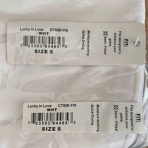 Lucky in Love  White ZIPS ARE SEALED Sweatshirt/Jacket. Size Small. NWT