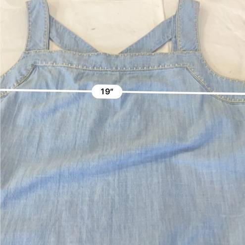 J.Jill  Denim Sleeveless Tunic Top Tank Womens Size medium Blue Chambray