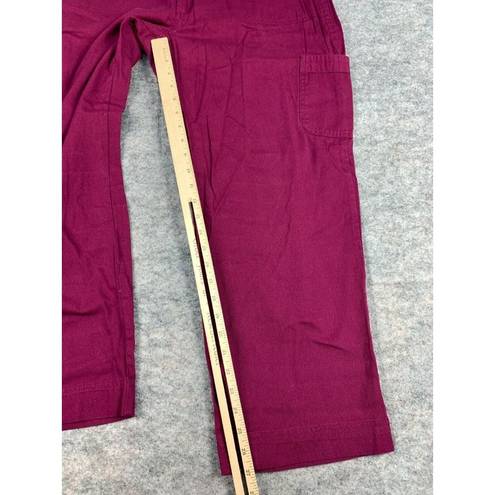 Only  Necessities 16WP Pants Cargo Reddish Pink Pockets Elastic Zip Straight