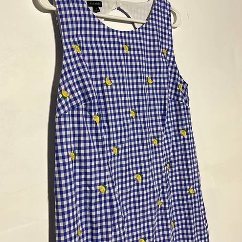 Talbots  Lemons & Gingham Shift Dress Size 8