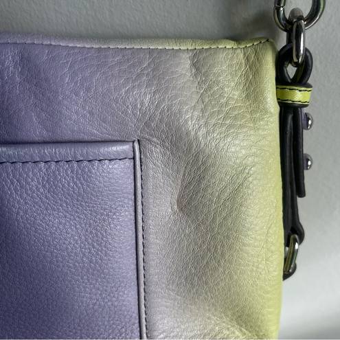 Aimee Kestenberg  Crossbody Leather Bag Ombré Purple, Yellow and Gray