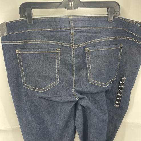 Torrid  Womens Tapered Leg Jeans Denim Mid Rise Medium Wash Stretch Blue 26T 26