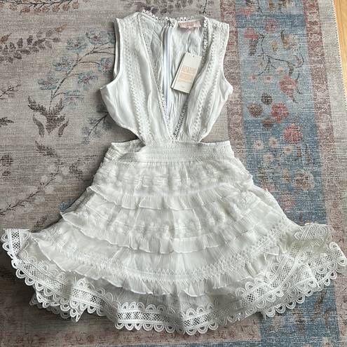 Rococo  Sand Tessa Lace Tiered Mini Dress in White NWT Size medium Retail $490