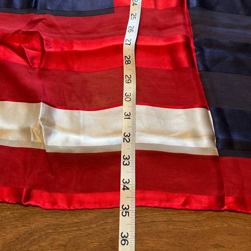 Oscar de la Renta  Vintage Scarf Geometric Square Red Blue Patriotic Designer NWT