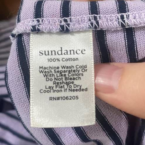 Edge Sundance maritime striped slouchy raw  v-neck tunic length tee lavender XS