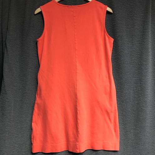 Krass&co New York , medium coral/orange V-neck sleeveless dress with pockets