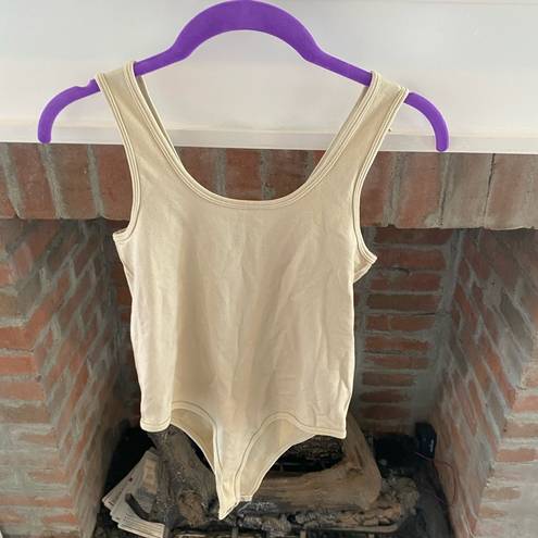 PacSun Contour by  Banana Colored Tightening Bodysuit size Small Snaps