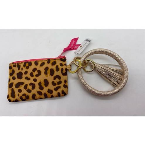 Simply Southern  leopard print ID holder keychain new with tags dangle bracelet w