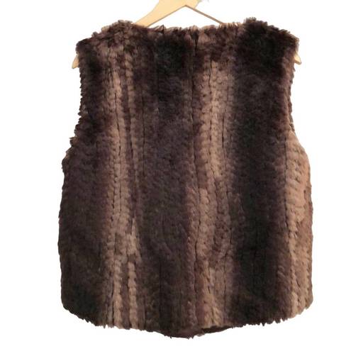 Romeo + Juliet Couture  Faux Fur Vest Brown Large