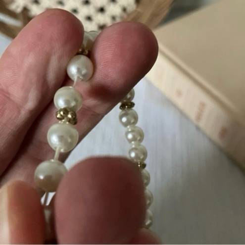 American Vintage Vintage “Fleur” Pearl Gold Flower Bead Bracelet Elegant Classic Minimal Pearlcore