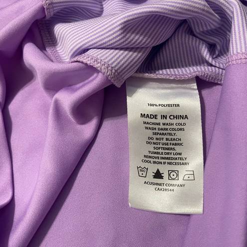 FootJoy Women’s  Cap Sleeve Quarter Zip Golf Polo Shirt Purple Stripes Size L