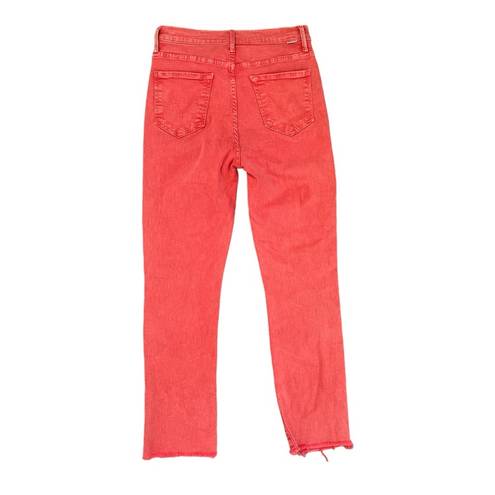 MOTHER Denim  The Swooner Rascal Ankle Fray Jeans in Come Out and Play Red | 28