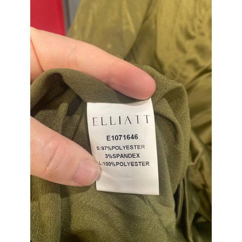 Elliatt NWOT Elliott Camo Asymmetric Satin Cocktail Dress  XS b36.5