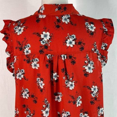 Sweet Rain  Floral Sleeveless Blouse (Red) - 1X