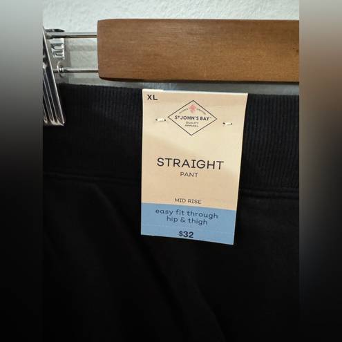 St. John’s Bay NWT XL Straight  Black Mid-Rise Pants