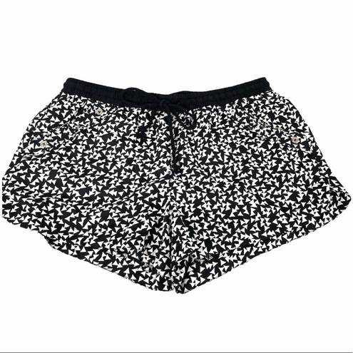 Sequin Hearts  Triangle Shapes Shorts, Black, White