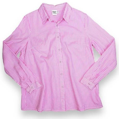Princess Polly  Pink Striped Long Sleeve Button Down Shirt Women’s size 4