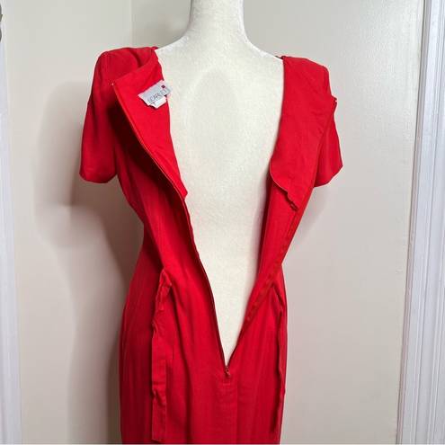 Scarlett Vintage 80s  Midi Dress Woman’s Size Medium Decorative Buttons