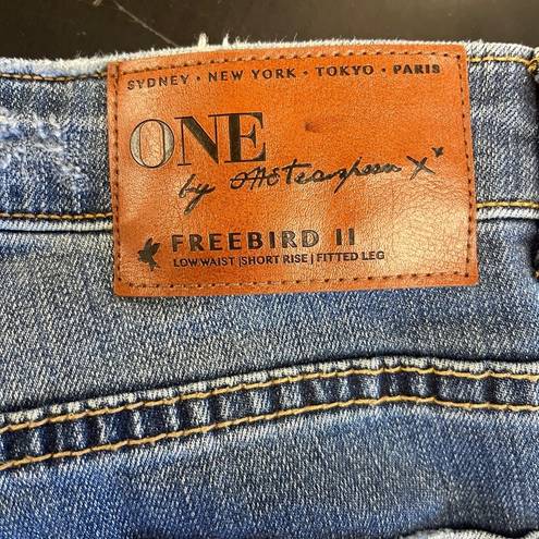 One Teaspoon One x  Trashed Free Birds Distressed Skinny Jeans 29