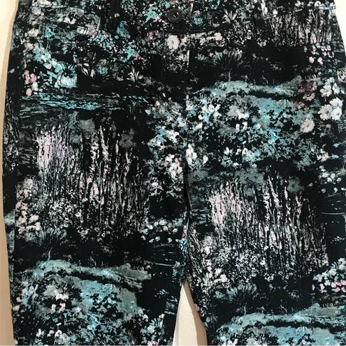 W By Worth Jeans Grey Aquamarine Petunia Print Size 2