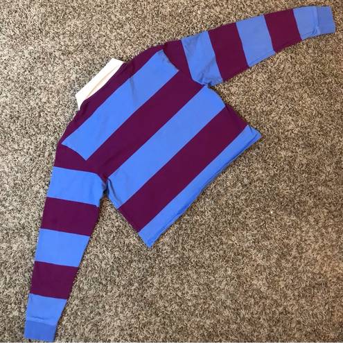 Guess  striped rugby polo cropped top