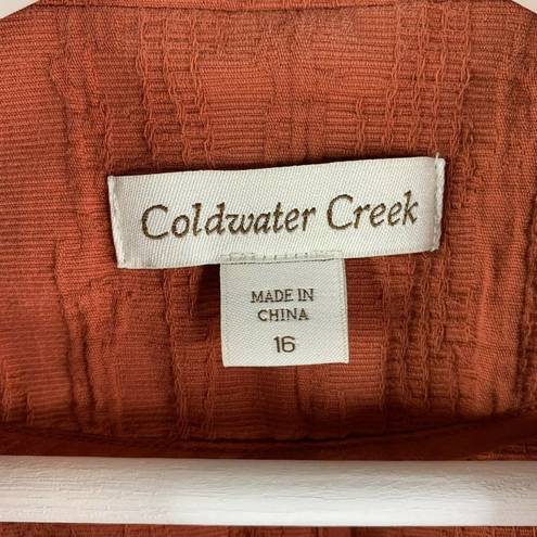 Coldwater Creek  Fall Orange Blazer Long Sleeve Button Front Up Jacket Women's 16