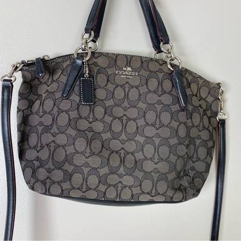 Coach  F36625 Black Canvas Leather Kelsey Handbag Purse Satchel Crossbody classic