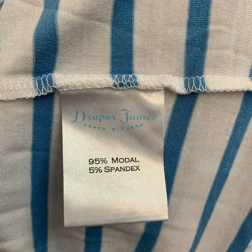 Draper James  Womens Blue White Striped Scoop Neck Tank Top Stretch Size Large