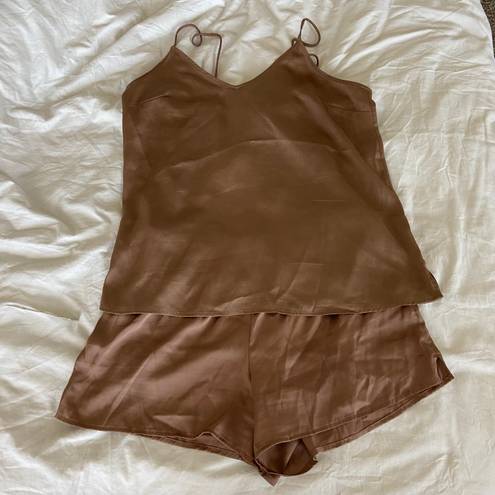 Stars Above Brown Silky Pj Set