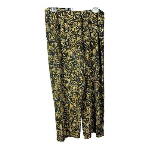 Coldwater Creek  Gaucho Capris XL Black Wide Leg Flared Lagenlook Flowy Loose