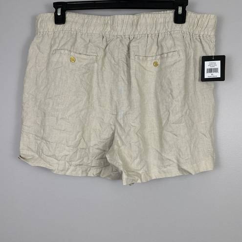 Krass&co  Ellen Tracy Womens Size XL Sandstone Linen Drawstring Shorts Pockets