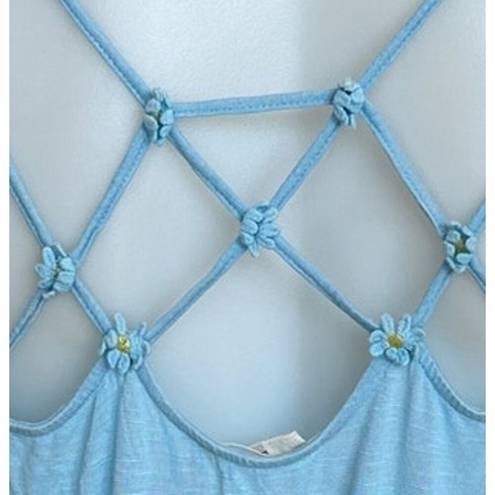 Daisy Baby Blue Cropped Camisole MEDIUM Strappy Babydoll Coquette Softgirl 