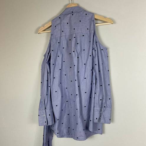 A pea in the pod  Blue Cold Shoulder Maternity Polka Dot Button-Down Shirt  XS
