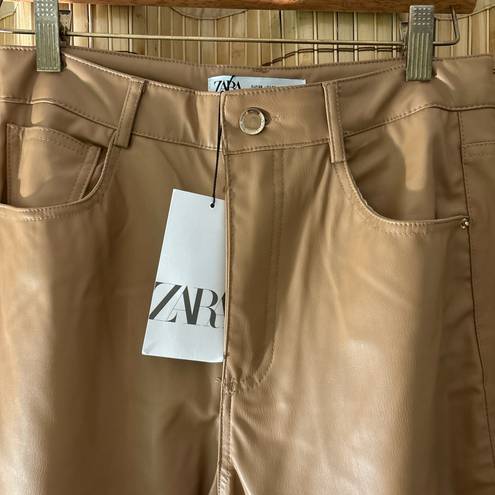 ZARA Tan Leather Pants