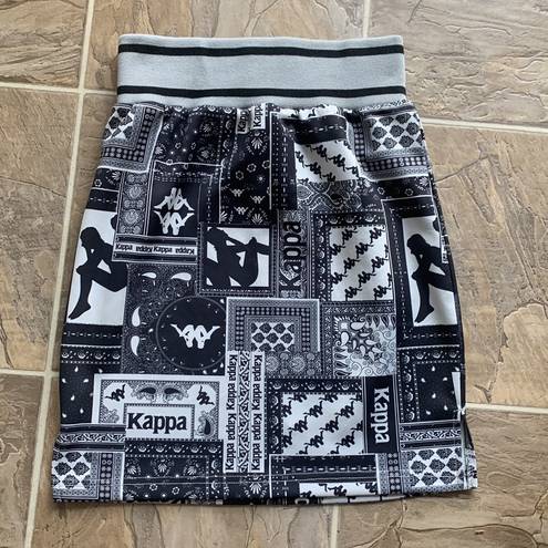 Kappa  Black Smoke Light Grey Mini Skirt Sz XS NWT