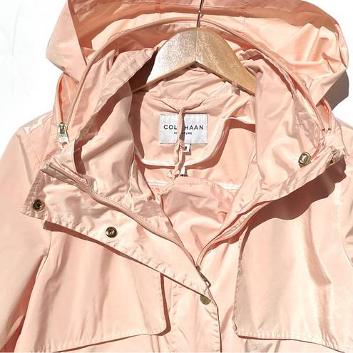 Cole Haan  Women's Short Packable Rain Jacket Pink Size XL