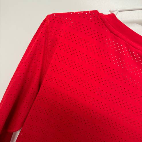 Zyia Active Red Mesh Long Sleeve Top