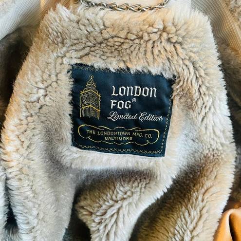 London Fog Vintage  women’s limited edition tan faux fur trench coat