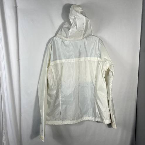 Columbia Women’s White Full Zip Front Pocket Front Windbreaker Rain Jacket XL