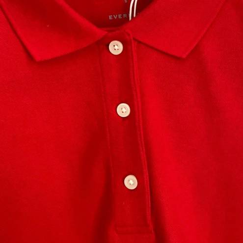 Everlane  The Oversized Polo Shirt Top Cotton Goji Berry Red Size S NWT