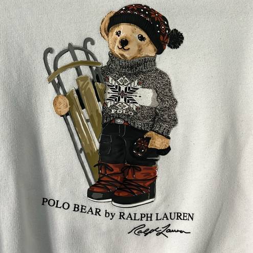 Polo Ralph Lauren -  Bear sled by Ralph Lauren RARE white crewneck