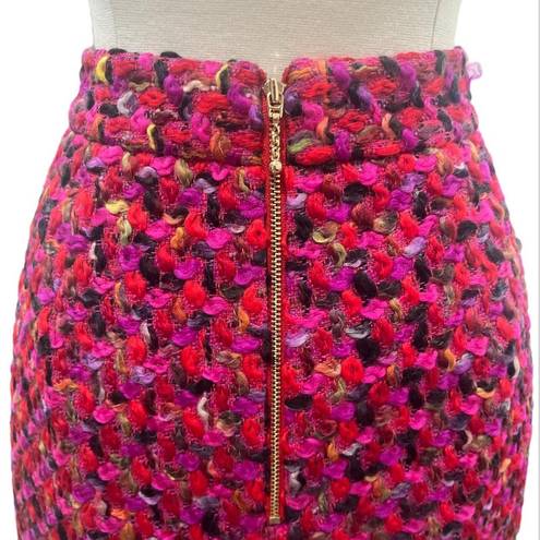 Kate Spade New York Bright Pink Tweed Pencil Skirt