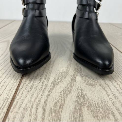 ALLSAINTS NWOT  Naomi Triple Buckle Ankle Booties EUR37 Black Leather $298