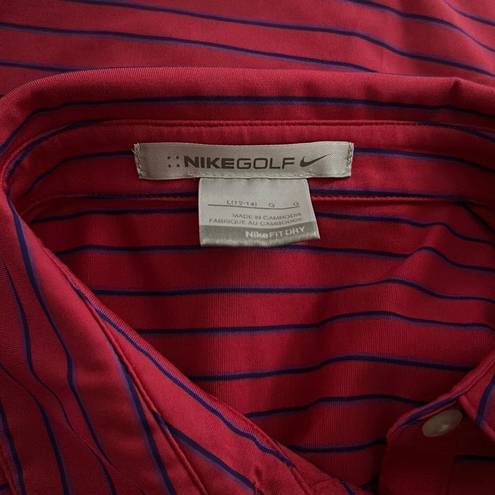 Nike 𝅺 Golf Striped Polo Shirt Size Large