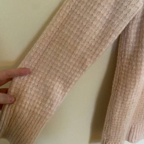 Lou & grey  Waffle Knit Pink Pullover Sweater Size Medium alpaca blend