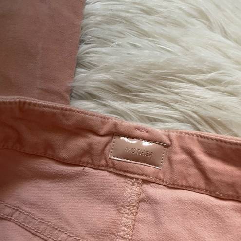 Petal MOTHER High Waisted Looker Velvet Jeans In  Pink