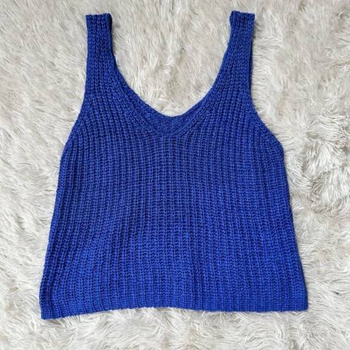 The Moon NWOT Over Madison Blue Knit Tank Sz Medium (LIST)