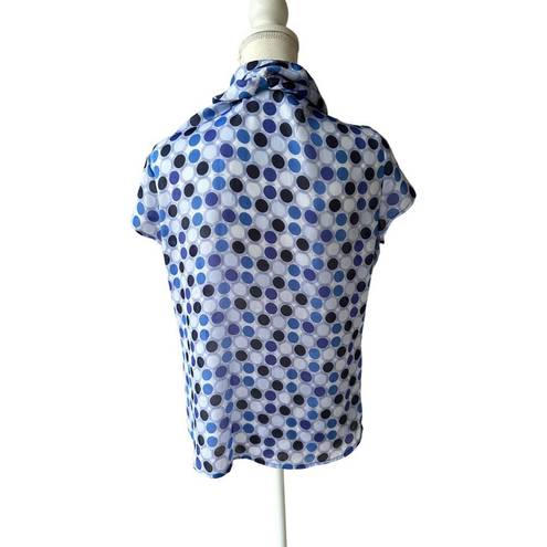 Ny&co NY &  Womens Blue Multi Polka Dot bow Top Size Large